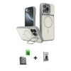 MARSİLYAN™- iPhone 16 Pro Max Kılıf İz Modern Prime - Siyah Bilvis Hayalet Cam Ekran Koruyucu + Raze Metal Kamera Lens - SH
