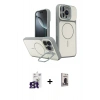 MARSİLYAN™- iPhone 16 Pro Max Kılıf İz Modern Prime - Siyah Bilvis Hayalet Cam Ekran Koruyucu + Bilvis Titan Kamera Lens - TMGI