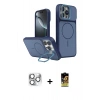 MARSİLYAN™- iPhone 16 Pro Max Kılıf İz Modern Prime - Siyah Buffer Cam Ekran Koruyucu + Pers Alüminyum Kamera Lens - GS