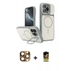 MARSİLYAN™- iPhone 16 Pro Max Kılıf İz Modern Prime - Siyah Buffer Cam Ekran Koruyucu + Pers Alüminyum Kamera Lens - CLTM