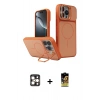 MARSİLYAN™- iPhone 16 Pro Max Kılıf İz Modern Prime - Siyah Buffer Cam Ekran Koruyucu + PVD Metal Kamera Lens - GD