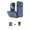MARSİLYAN™- iPhone 16 Pro Max Kılıf İz Modern Prime - Siyah Buffer Cam Ekran Koruyucu + PVD Metal Kamera Lens - SH