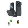 MARSİLYAN™- iPhone 16 Pro Max Kılıf İz Modern Prime - Siyah Buffer Cam Ekran Koruyucu + Raze Metal Kamera Lens - NLGY