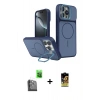 MARSİLYAN™- iPhone 16 Pro Max Kılıf İz Modern Prime - Siyah Buffer Cam Ekran Koruyucu + Raze Metal Kamera Lens - SH