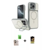 MARSİLYAN™- iPhone 16 Pro Max Kılıf İz Modern Prime - Siyah Buffer Cam Ekran Koruyucu + Raze Metal Kamera Lens - NLGY