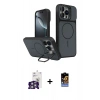 MARSİLYAN™- iPhone 16 Pro Max Kılıf İz Modern Prime - Siyah Buffer Hayalet Cam Ekran Koruyucu + Bilvis Titan Kamera Lens - GS