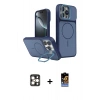 MARSİLYAN™- iPhone 16 Pro Max Kılıf İz Modern Prime - Siyah Buffer Hayalet Cam Ekran Koruyucu + PVD Metal Kamera Lens - GD