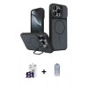 MARSİLYAN™- iPhone 16 Pro Max Kılıf İz Modern Prime - Siyah Joko Magic 5D Cam + Bilvis Titan Kamera Lens - TMGI