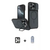 MARSİLYAN™- iPhone 16 Pro Max Kılıf İz Modern Prime - Siyah Joko Magic 5D Cam + PVD Metal Kamera Lens - GS