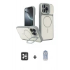 MARSİLYAN™- iPhone 16 Pro Max Kılıf İz Modern Prime - Siyah Joko Magic 5D Cam + PVD Metal Kamera Lens - SH