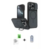 MARSİLYAN™- iPhone 16 Pro Max Kılıf İz Modern Prime - Siyah Joko Magic 5D Cam + Raze Metal Kamera Lens - BZ