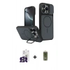 MARSİLYAN™- iPhone 16 Pro Max Kılıf İz Modern Prime - Siyah Joko Magic 5D Hayalet Cam + Bilvis Titan Kamera Lens - GS