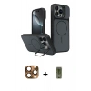 MARSİLYAN™- iPhone 16 Pro Max Kılıf İz Modern Prime - Siyah Joko Magic 5D Hayalet Cam + Pers Alüminyum Kamera Lens - CLTM