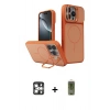 MARSİLYAN™- iPhone 16 Pro Max Kılıf İz Modern Prime - Siyah Joko Magic 5D Hayalet Cam + Gümüş PVD Metal Kamera Lens