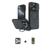MARSİLYAN™- iPhone 16 Pro Max Kılıf İz Modern Prime - Siyah Joko Magic 5D Hayalet Cam + PVD Metal Kamera Lens - GD