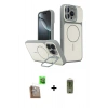 MARSİLYAN™- iPhone 16 Pro Max Kılıf İz Modern Prime - Siyah Joko Magic 5D Hayalet Cam + Raze Metal Kamera Lens - CLTM