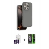 MARSİLYAN™- iPhone 16 Pro Max Kılıf Kıvılcım Çizgi Serisi - Şeffaf 360 Full Body Arka Koruyucu + Bilvis Titan Kamera Lens - GS