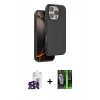 MARSİLYAN™- iPhone 16 Pro Max Kılıf Kıvılcım Çizgi Serisi - Şeffaf 360 Full Body Arka Koruyucu + Bilvis Titan Kamera Lens - SH