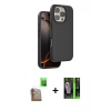 MARSİLYAN™- iPhone 16 Pro Max Kılıf Kıvılcım Çizgi Serisi - Şeffaf 360 Full Body Arka Koruyucu + Raze Metal Kamera Lens - CLTM
