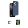 MARSİLYAN™- iPhone 16 Pro Max Kılıf Kıvılcım Çizgi Serisi - Şeffaf 360 Full Body Arka Koruyucu + Gümüş PVD Metal Kamera Lens