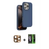 MARSİLYAN™- iPhone 16 Pro Max Kılıf Kıvılcım Çizgi Serisi - Şeffaf 360 Full Body Arka Koruyucu + Pers Alüminyum Kamera Lens - CLTM