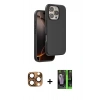 MARSİLYAN™- iPhone 16 Pro Max Kılıf Kıvılcım Çizgi Serisi - Şeffaf 360 Full Body Arka Koruyucu + Pers Alüminyum Kamera Lens - CLTM