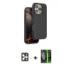 MARSİLYAN™- iPhone 16 Pro Max Kılıf Kıvılcım Çizgi Serisi - Şeffaf 360 Full Body Arka Koruyucu + PVD Metal Kamera Lens - GD