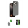 MARSİLYAN™- iPhone 16 Pro Max Kılıf Kıvılcım Çizgi Serisi - Şeffaf 360 Full Body Arka Koruyucu + Raze Metal Kamera Lens - SH