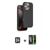 MARSİLYAN™- iPhone 16 Pro Max Kılıf Kıvılcım Çizgi Serisi - Şeffaf 360 Full Body Arka Koruyucu + PVD Metal Kamera Lens - SH