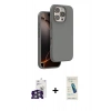 MARSİLYAN™- iPhone 16 Pro Max Kılıf Kıvılcım Çizgi Serisi - Şeffaf Pasifik Cam Ekran Koruyucu + Bilvis Titan Kamera Lens - GS