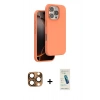 MARSİLYAN™- iPhone 16 Pro Max Kılıf Kıvılcım Çizgi Serisi - Şeffaf Pasifik Cam Ekran Koruyucu + Pers Alüminyum Kamera Lens - CLTM