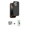 MARSİLYAN™- iPhone 16 Pro Max Kılıf Kıvılcım Çizgi Serisi - Şeffaf Pasifik Cam Ekran Koruyucu + Pers Alüminyum Kamera Lens - GI