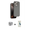 MARSİLYAN™- iPhone 16 Pro Max Kılıf Kıvılcım Çizgi Serisi - Şeffaf Pasifik Cam Ekran Koruyucu + Pers Alüminyum Kamera Lens - GI