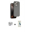 MARSİLYAN™- iPhone 16 Pro Max Kılıf Kıvılcım Çizgi Serisi - Şeffaf Pasifik Cam Ekran Koruyucu + Pers Alüminyum Kamera Lens - GS