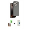 MARSİLYAN™- iPhone 16 Pro Max Kılıf Kıvılcım Çizgi Serisi - Şeffaf Pasifik Cam Ekran Koruyucu + Raze Metal Kamera Lens - CLTM
