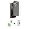 MARSİLYAN™- iPhone 16 Pro Max Kılıf Kıvılcım Çizgi Serisi - Şeffaf Pasifik Cam Ekran Koruyucu + Raze Metal Kamera Lens - NLGY