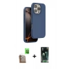 MARSİLYAN™- iPhone 16 Pro Max Kılıf Kıvılcım Çizgi Serisi - Siyah 360 Mat Full Body Arka Koruyucu + Raze Metal Kamera Lens - CLTM