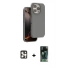 MARSİLYAN™- iPhone 16 Pro Max Kılıf Kıvılcım Çizgi Serisi - Siyah 360 Mat Full Body Arka Koruyucu + PVD Metal Kamera Lens - GD