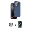 MARSİLYAN™- iPhone 16 Pro Max Kılıf Kıvılcım Çizgi Serisi - Siyah 360 Mat Full Body Arka Koruyucu + Pers Alüminyum Kamera Lens - GI