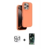 MARSİLYAN™- iPhone 16 Pro Max Kılıf Kıvılcım Çizgi Serisi - Siyah 360 Mat Full Body Arka Koruyucu + Pers Alüminyum Kamera Lens - GS