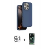 MARSİLYAN™- iPhone 16 Pro Max Kılıf Kıvılcım Çizgi Serisi - Siyah 360 Mat Full Body Arka Koruyucu + Pers Alüminyum Kamera Lens - GS