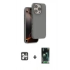 MARSİLYAN™- iPhone 16 Pro Max Kılıf Kıvılcım Çizgi Serisi - Siyah 360 Mat Full Body Arka Koruyucu + PVD Metal Kamera Lens - GS