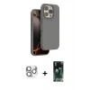 MARSİLYAN™- iPhone 16 Pro Max Kılıf Kıvılcım Çizgi Serisi - Siyah 360 Mat Full Body Arka Koruyucu + Pers Alüminyum Kamera Lens - GS