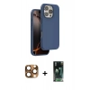 MARSİLYAN™- iPhone 16 Pro Max Kılıf Kıvılcım Çizgi Serisi - Siyah 360 Mat Full Body Arka Koruyucu + Pers Alüminyum Kamera Lens - CLTM