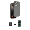 MARSİLYAN™- iPhone 16 Pro Max Kılıf Kıvılcım Çizgi Serisi - Siyah 360 Mat Full Body Arka Koruyucu + PVD Metal Kamera Lens - SH