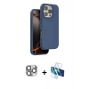 MARSİLYAN™- iPhone 16 Pro Max Kılıf Kıvılcım Çizgi Serisi - Siyah 3D Antistatik Cam Ekran Koruyucu + Pers Alüminyum Kamera Lens - GI