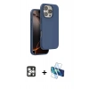 MARSİLYAN™- iPhone 16 Pro Max Kılıf Kıvılcım Çizgi Serisi - Siyah 3D Antistatik Cam Ekran Koruyucu + PVD Metal Kamera Lens - GS