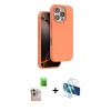 MARSİLYAN™- iPhone 16 Pro Max Kılıf Kıvılcım Çizgi Serisi - Siyah 3D Antistatik Cam Ekran Koruyucu + Raze Metal Kamera Lens - NLGY