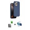 MARSİLYAN™- iPhone 16 Pro Max Kılıf Kıvılcım Çizgi Serisi - Siyah 3D Antistatik Cam Ekran Koruyucu + Raze Metal Kamera Lens - SH