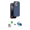 MARSİLYAN™- iPhone 16 Pro Max Kılıf Kıvılcım Çizgi Serisi - Siyah 3D Antistatik Cam Ekran Koruyucu + Raze Metal Kamera Lens - NLGY